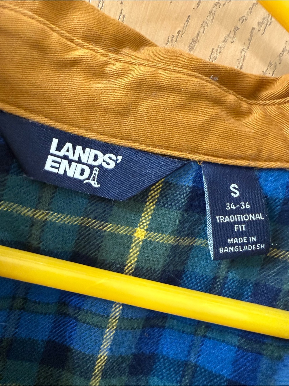 Lands' End Mustard Gold Lined Utility Shirt Jacket Men’s S Golden Pecan - Picture 5 of 7